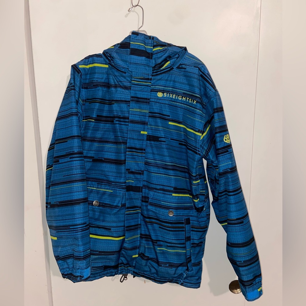 686 Ski/Snowboard Blue Striped Jacket